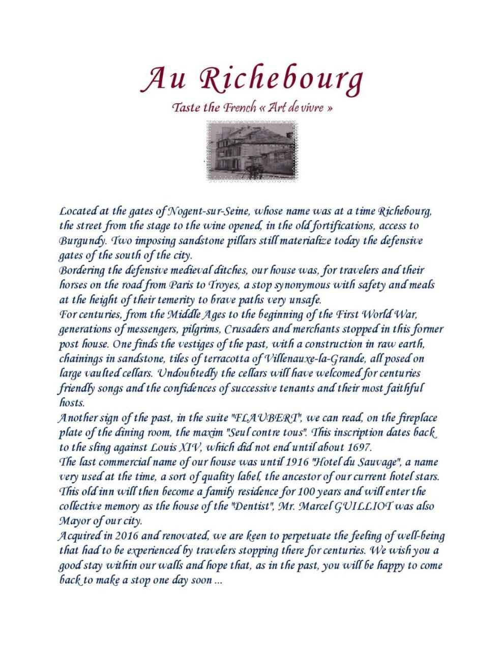 Au Richebourg Nogent Bed and Breakfast Exteriör bild